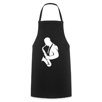 Saxophone Player Drawing - Cooking Apron - black - Front - AI Model Male 185 dark (185cm)