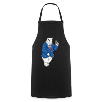Polar Bear Groom Wedding Ring Wedding - Cooking Apron - black - Front - AI Model Male 185 dark (185cm)