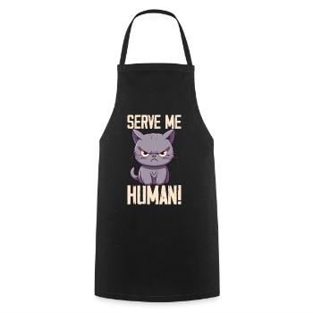 Serve Me Humain Chat Mignon - Tablier de cuisine - noir - Devant - AI Model Male 185 dark (185cm)