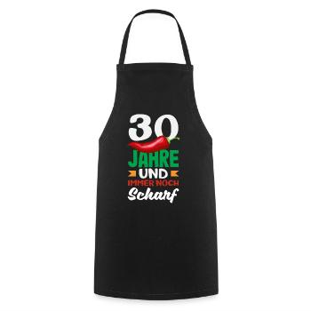 Funny 30th birthday gift - Cooking Apron - black - Front - AI Model Male 185 dark (185cm)