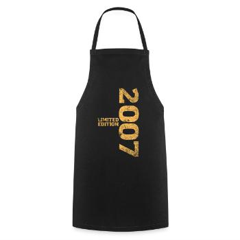 Limited Edition 2007 18th Birthday Gift - Cooking Apron - black - Front - AI Model Male 185 dark (185cm)