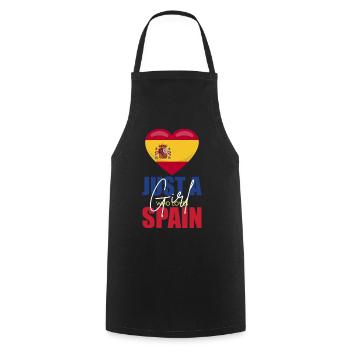 Heart Flag Spain Love Motif - Cooking Apron - black - Front - AI Model Male 185 dark (185cm)