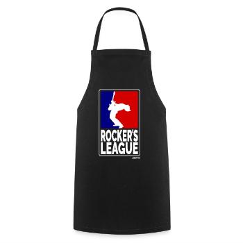Rockers League, white - Cooking Apron - black - Front - AI Model Male 185 dark (185cm)