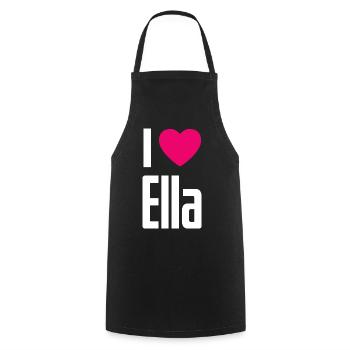 I Love Ella Pink Heart I Love Ella - Cooking Apron - black - Front - AI Model Male 185 dark (185cm)