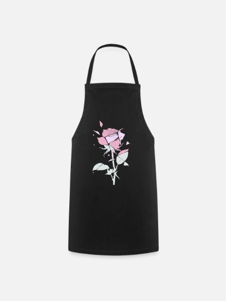 Pastellfarbene Rose Fragmente - Kochschürze - Schwarz