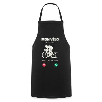 Mon Vélo M’Appelle Faut Que J’Y Aille Humour  - Tablier de cuisine - noir - Devant - AI Model Male 185 dark (185cm)