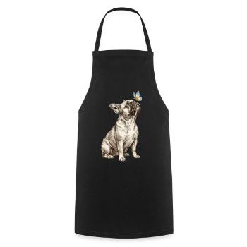 Bouledogue français pour le papillon amoureux des chiens - Tablier de cuisine - noir - Devant - AI Model Male 185 dark (185cm)
