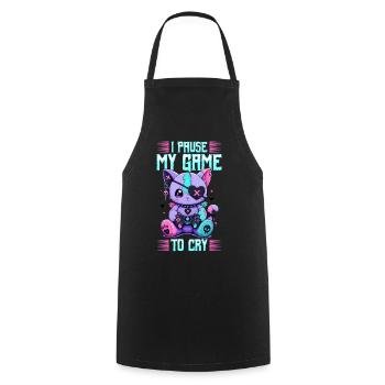 Pastel Goth Soft Goth Gaming Gamer - Tablier de cuisine - noir - Devant - AI Model Male 185 dark (185cm)