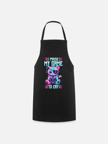 Pastel Goth Soft Goth Gaming Gamer - Kochschürze - Schwarz