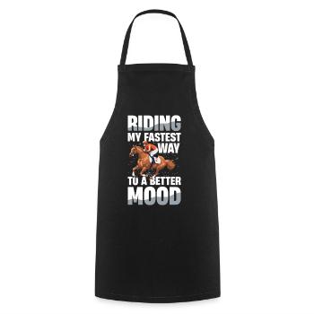 Riding My Fastest Way To A Better Mood Reiten - Cooking Apron - black - Front - AI Model Male 185 dark (185cm)