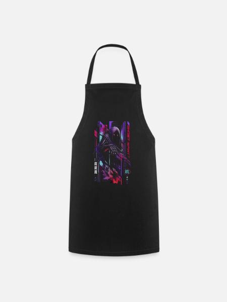 Geister-Neon-Cyberpunk – Halloween - Kochschürze - Schwarz