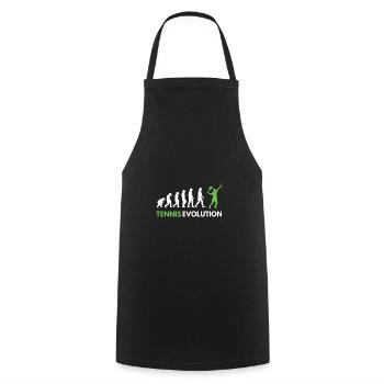Tennis EvolutionTennisspieler Lustig - Kochschürze - Schwarz - Vorne - AI Model Male 185 dark (185cm)