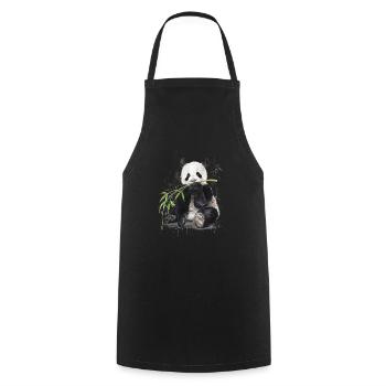 Panda - Kochschürze - Schwarz - Vorne - AI Model Male 185 dark (185cm)