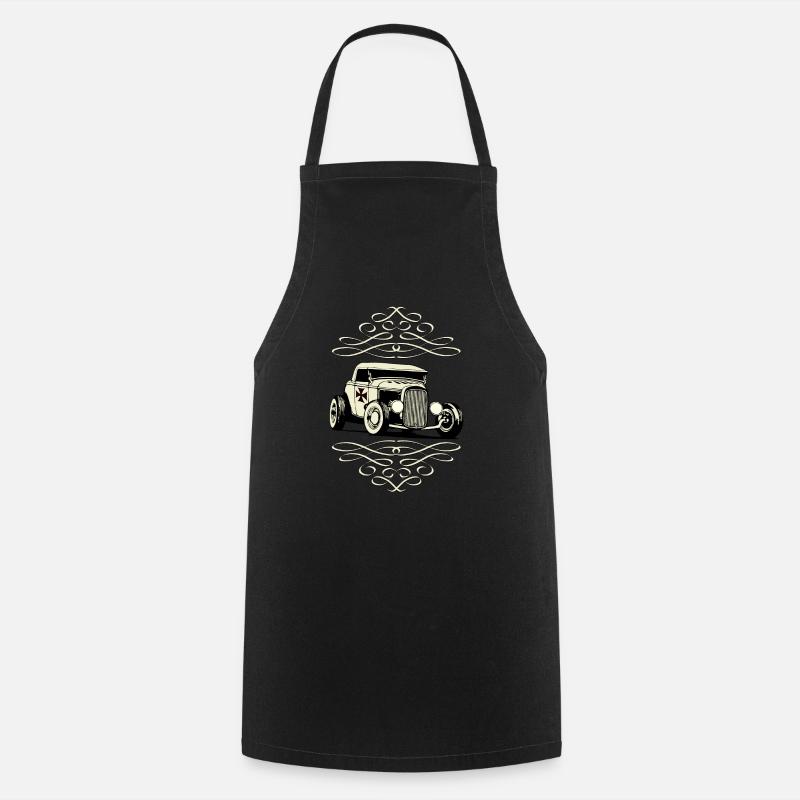 US Old Car - Tablier de cuisine - noir