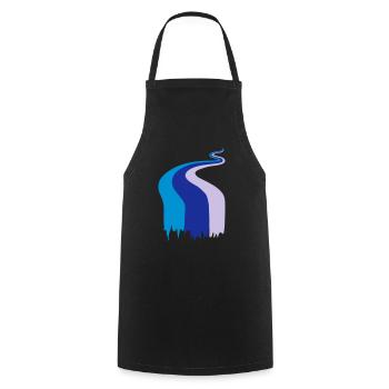 river, stream, colors - couleur, rivière - Tablier de cuisine - noir - Devant - AI Model Male 185 dark (185cm)
