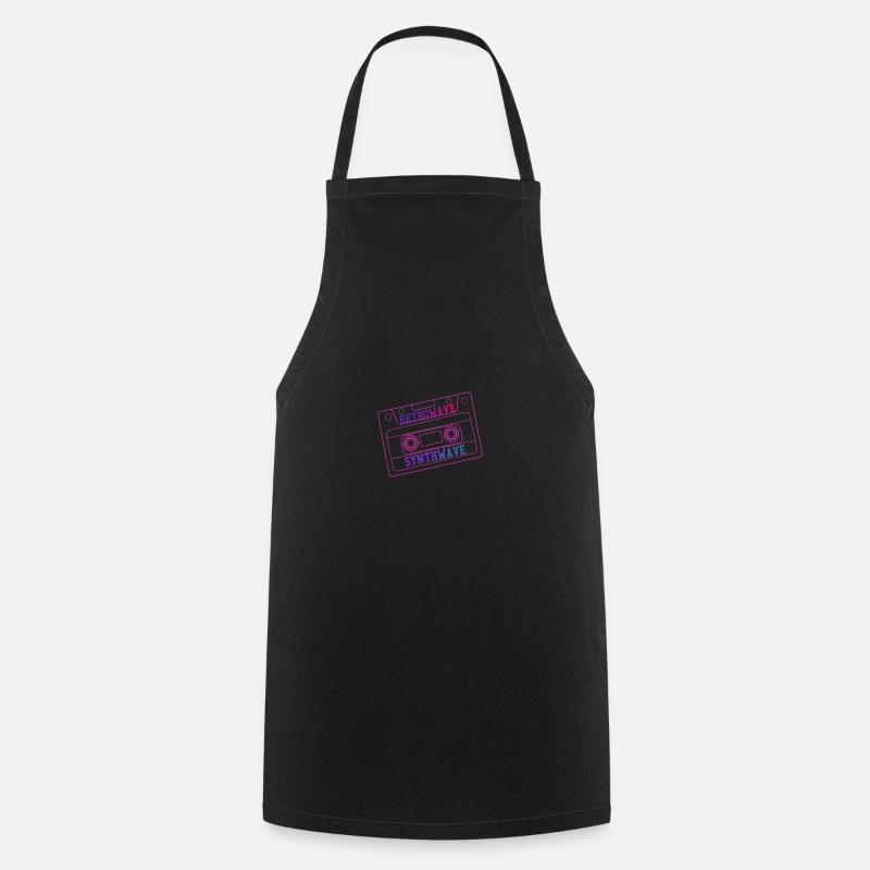 Cassette RetroWave SynthWave - Tablier de cuisine - noir