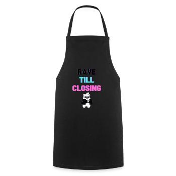 Rave till closing dark - Cooking Apron - black - Front - AI Model Male 185 dark (185cm)