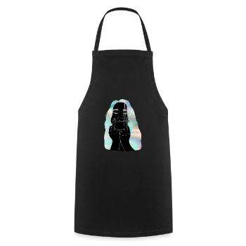 Doigt sourire - Tablier de cuisine - noir - Devant - AI Model Male 185 dark (185cm)