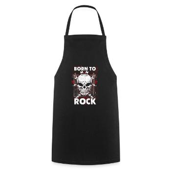 Rock Music - Born To Rock - Kochschürze - Schwarz - Vorne - AI Model Male 185 dark (185cm)