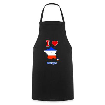 Carte du drapeau de la France avec la ville de Bourges - Tablier de cuisine - noir - Devant - AI Model Male 185 dark (185cm)