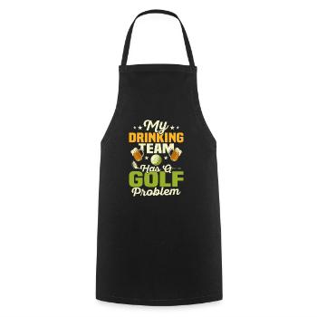 Mon équipe de buveurs a un problème de golf Par Tee Golfin - Tablier de cuisine - noir - Devant - AI Model Male 185 dark (185cm)