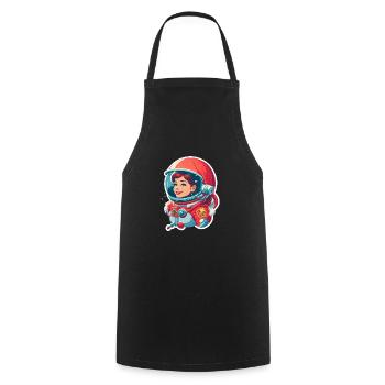 Weltraumfrau Astronautin Red Wing Anführerin - Kochschürze - Schwarz - Vorne - AI Model Male 185 dark (185cm)