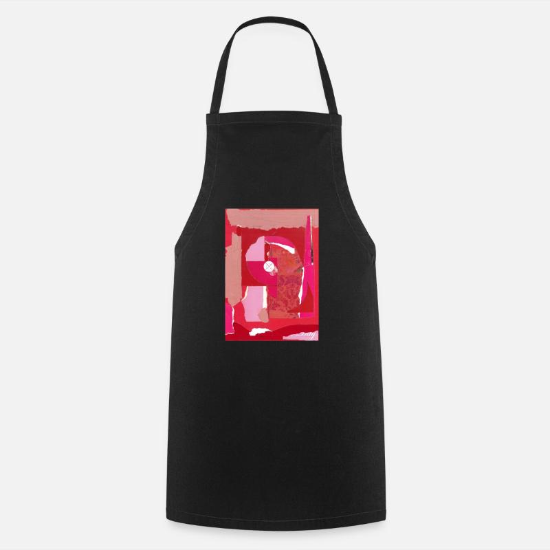 Red Collage - Cooking Apron - black