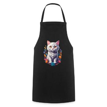 Kitten - Cooking Apron - black - Front - AI Model Male 185 dark (185cm)
