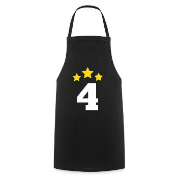 4 Year Star - 4th Anniversary Gift - Cooking Apron - black - Front - AI Model Male 185 dark (185cm)