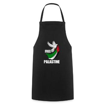 Free Palestine Design – Statement for Peace - Cooking Apron - black - Front - AI Model Male 185 dark (185cm)
