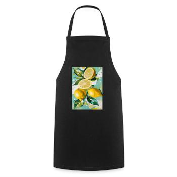 Lemon mood - Cooking Apron - black - Front - AI Model Male 185 dark (185cm)