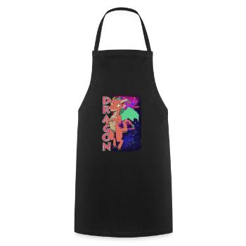 Dragon mignon - Tablier de cuisine - noir - Devant - AI Model Male 185 dark (185cm)