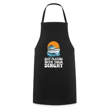 Funny Motorboating Quote Quit Playing With Your - Cooking Apron - black - Front - AI Model Male 185 dark (185cm)