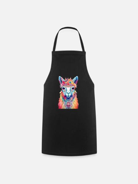 Lama - Kochschürze - Schwarz
