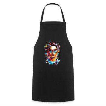 Hipster with beard - Cooking Apron - black - Front - AI Model Male 185 dark (185cm)