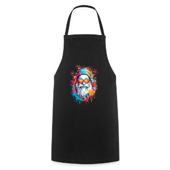 Cool Santa Claus - Cooking Apron - black - Front - AI Model Male 185 dark (185cm)