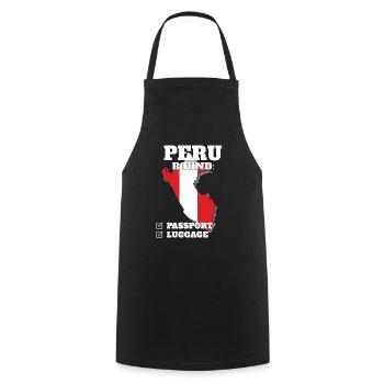 Peru Bound Country Travel Peruvian Flag Vacation - Cooking Apron - black - Front - AI Model Male 185 dark (185cm)