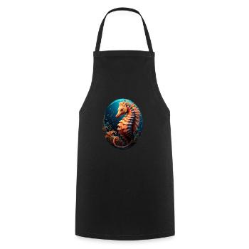 Sea horse - Cooking Apron - black - Front - AI Model Male 185 dark (185cm)