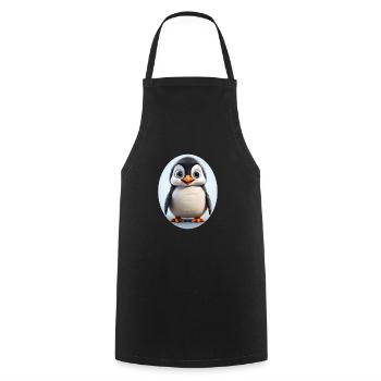 Pinguin - Kochschürze - Schwarz - Vorne - AI Model Male 185 dark (185cm)