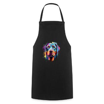Rottweiler Colorful - Kochschürze - Schwarz - Vorne - AI Model Male 185 dark (185cm)