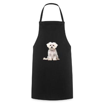 Maltese - Cooking Apron - black - Front - AI Model Male 185 dark (185cm)