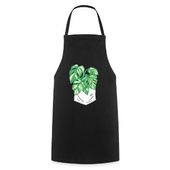 Monstera Deliciosa Albo Plante d’intérieur botanique - Tablier de cuisine - noir - Devant - AI Model Male 185 dark (185cm)