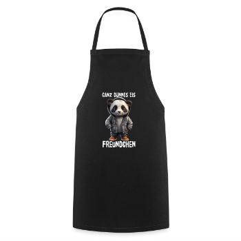 Glace très mince ami panda - Tablier de cuisine - noir - Devant - AI Model Male 185 dark (185cm)