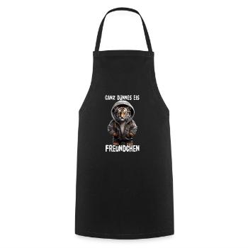 Glace très mince ami tigre - Tablier de cuisine - noir - Devant - AI Model Male 185 dark (185cm)