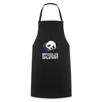 Official Sleep Shirt Panda - Cooking Apron - black - Front - AI Model Male 185 dark (185cm)