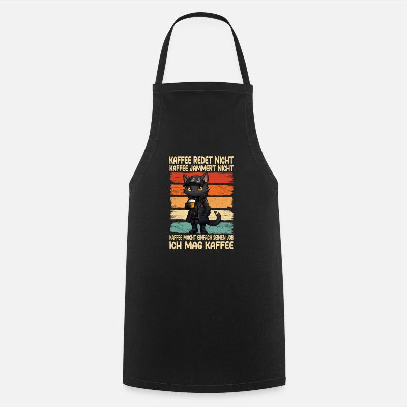 Café Don’t Talk Café Don’t Whine Bombay Katz - Tablier de cuisine - noir