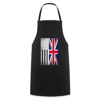 Vereinigtes Königreich Design für britische Amis - Kochschürze - Schwarz - Vorne - AI Model Male 185 dark (185cm)