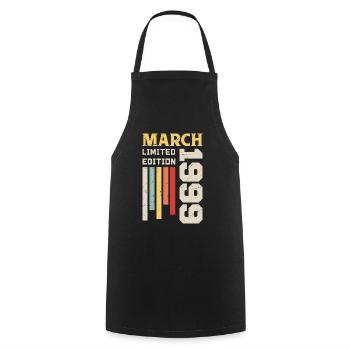 March 1999 - Birthday gift March 1999 March - Cooking Apron - black - Front - AI Model Male 185 dark (185cm)