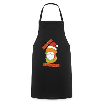 Santa burger christmas fast food - Kochschürze - Schwarz - Vorne - AI Model Male 185 dark (185cm)
