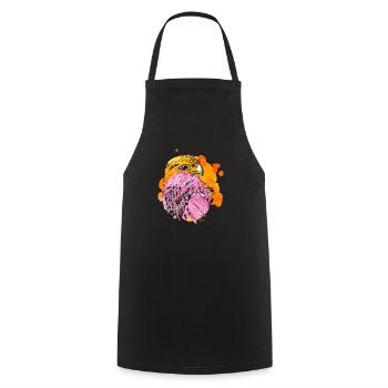 Hand drawn eagle with colors, vintage style - Cooking Apron - black - Front - AI Model Male 185 dark (185cm)